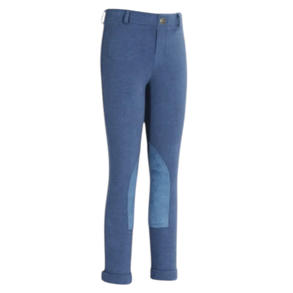 Tuffrider Ribb Low Rise Pull On Jods Breeches Equestrian Riding Blue